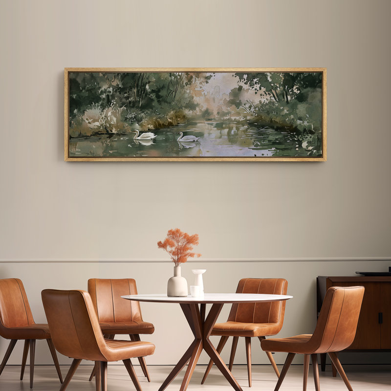 «River Through The Forest», art mural abstrait sur toile de salon, impression numérique sur toile giclée sur toile, Naturel