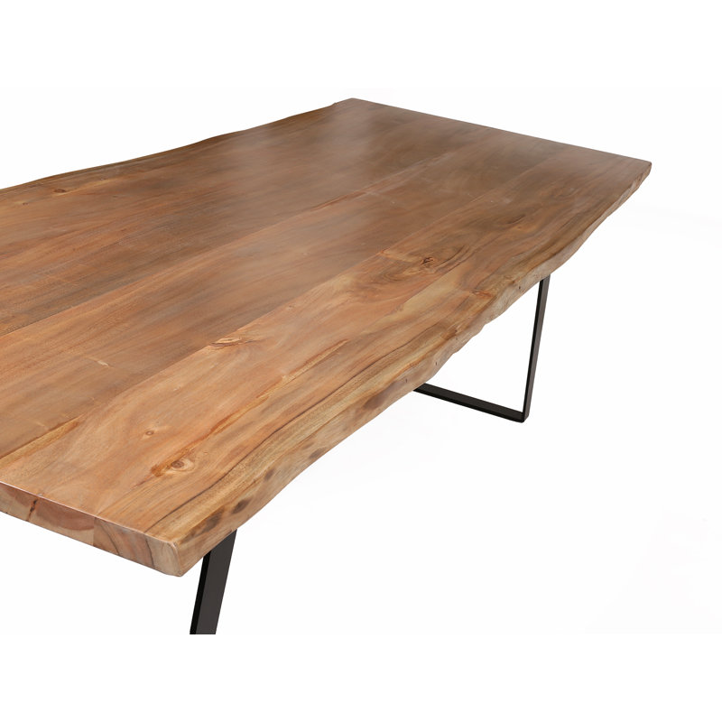 Table de salle à manger extensible d’acacia Reposa, Acacia naturel, H 30 po x L 98 po x l 39 po
