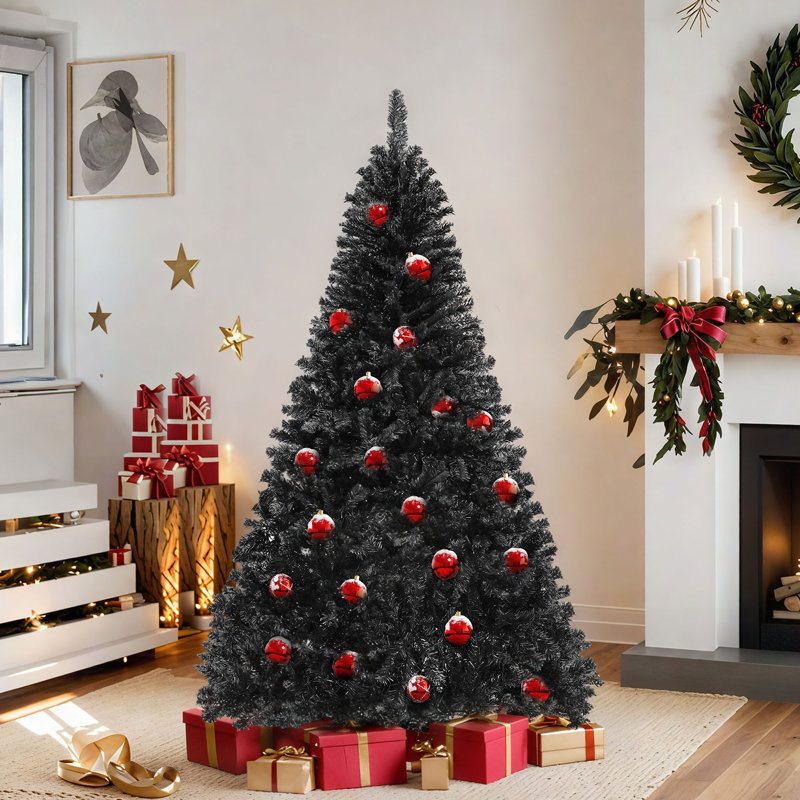 Arbre de Noël artificiel épinette noire d'Halloween, 6'