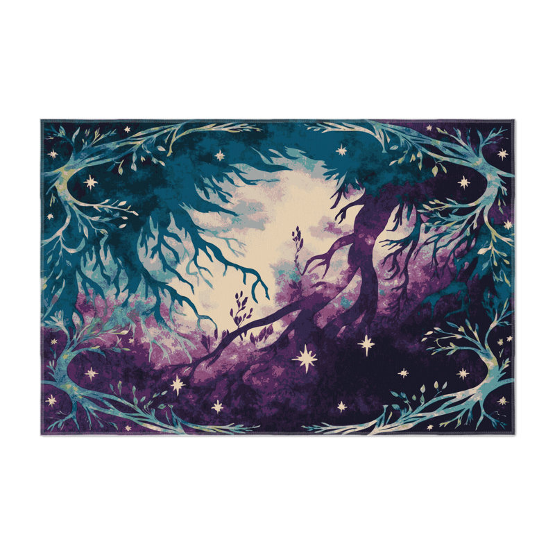 Verdant Twilight Indoor And Outdoor Area Rug, Rectangle 4' x 6'