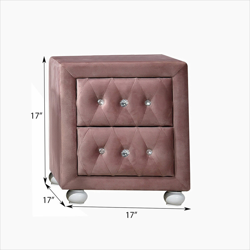 Pink 2-Drawer Nightstand