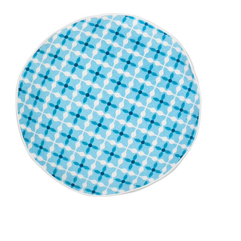  Coussin en coton Quatrefoil, Turquoise