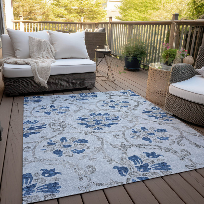 Tapis intérieur / extérieur Sophilia avec envers antidérapant, Rectangle 9 pi x 12 pi
