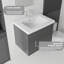 Meuble-lavabo flottant 24 po avec lavabo, porte à fermeture en douceur, évier en céramique, contreplaqué, gris-134285457-134285459