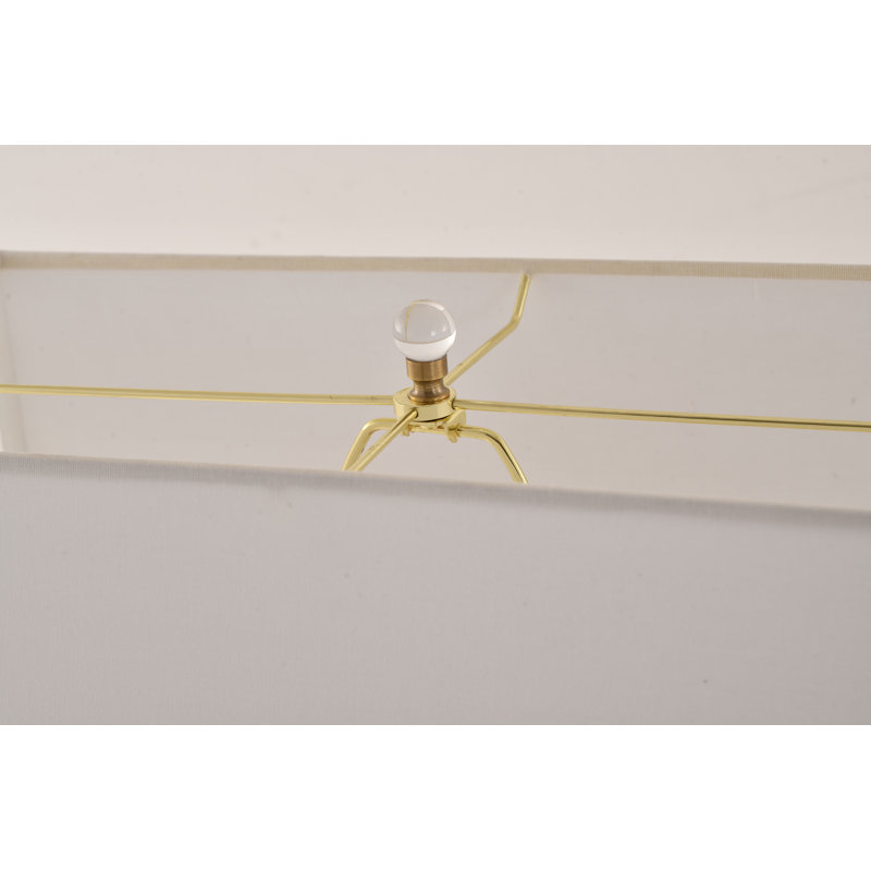 Lampe de table 1 lumière 22 "de hauteur Whittlesey avec une base en pierre d'albâtre blanche