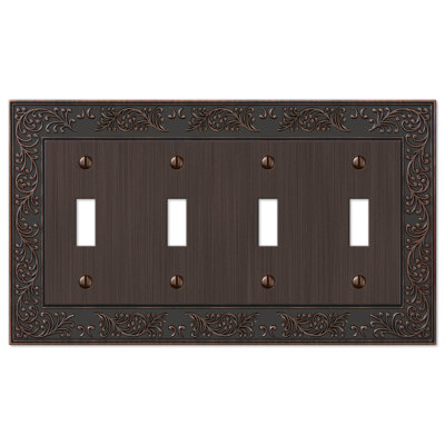 Chanhassen No Subject 4 - Gang Toggle Light Switch Standard Wall Plate