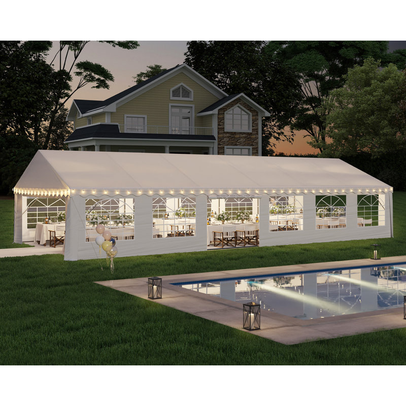 20Ft X 40Ft Canopy with Rolled Sidewalls,White, 20 (ft.) x 40 (ft.), White