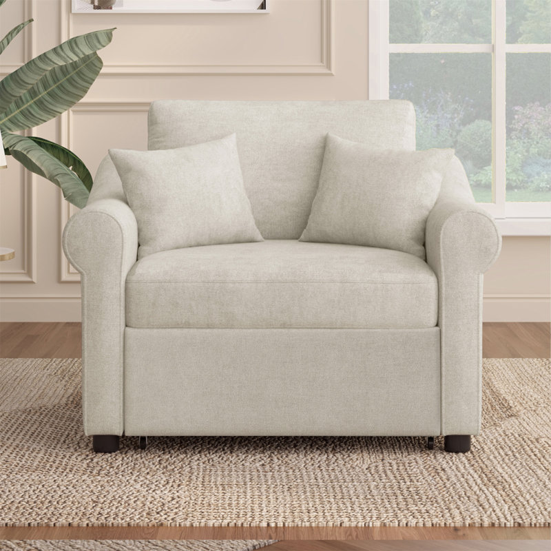 Fauteuil convertible en chenille avec dossier réglable, chaise longue 3 en 1 se transformant en lit, lit simple pour le salon