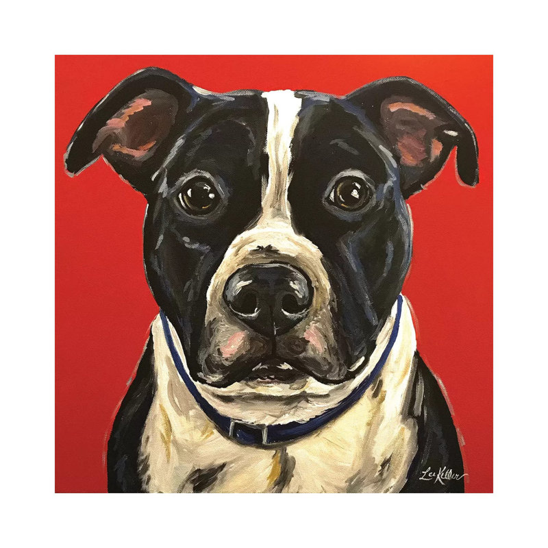 Pit Bull by Hippie Hound Studios - Wrapped Canvas Print, 30.48 cm H x 30.48 cm W