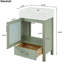 Armoire de salle de bain de 20 pouces avec lavabo en céramique et espace compact abondant - moderne pour les petites salles de bain