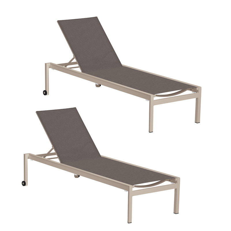 Ven 79.5" Long Reclining Single Chaise, 4, Oyster, Cocoa