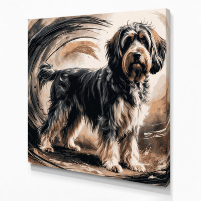 «Dogs Bouvier des Flandres», art mural sur toile grise