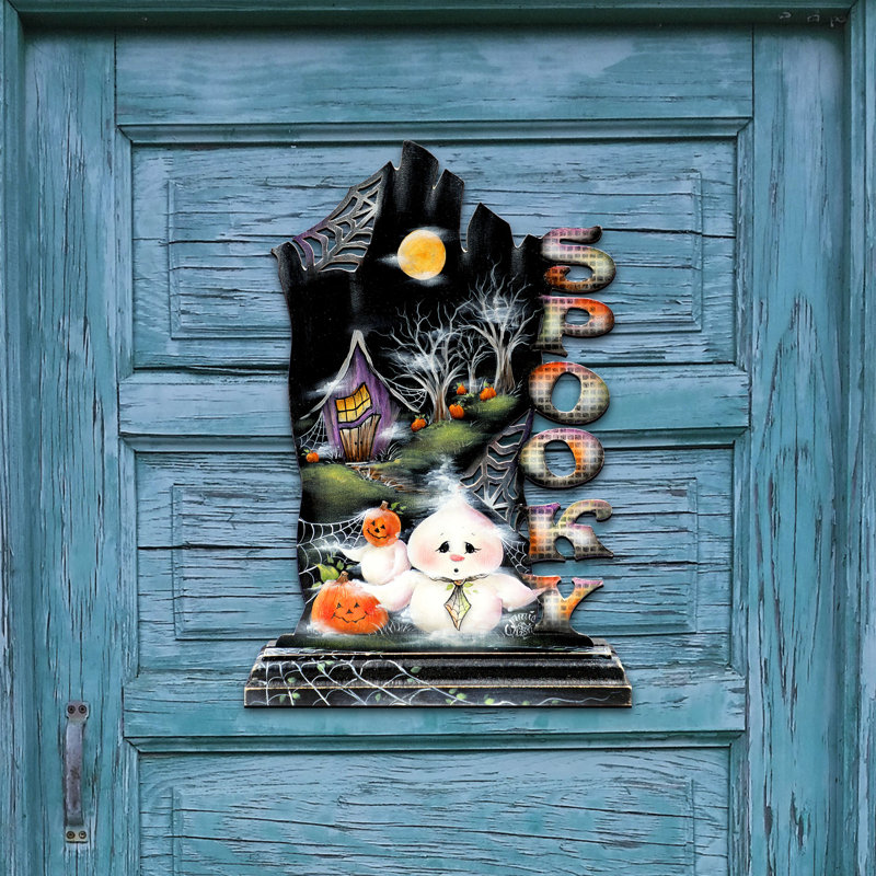 Cintre pour porte en bois d’halloween