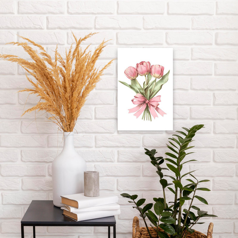 Tulipes avion, art mural contemporain, H 18 po x l 12 po