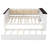 Full Size Wood Daybed with Storage Shelves, Upholstered Backrest,USB and Trundle, White-243124431