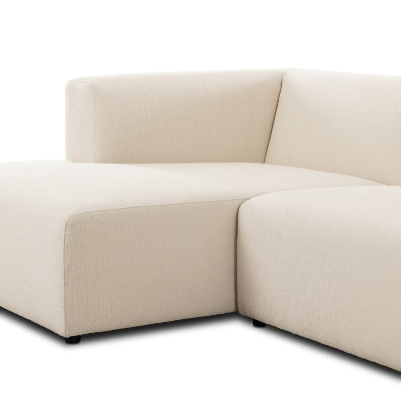 Lawndale 3PC LAF Sectional-Saxon Charcoal, Left Hand Facing, Fayette Cloud Polyester Blend