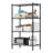 Four-Tier Black Metal Storage Rack