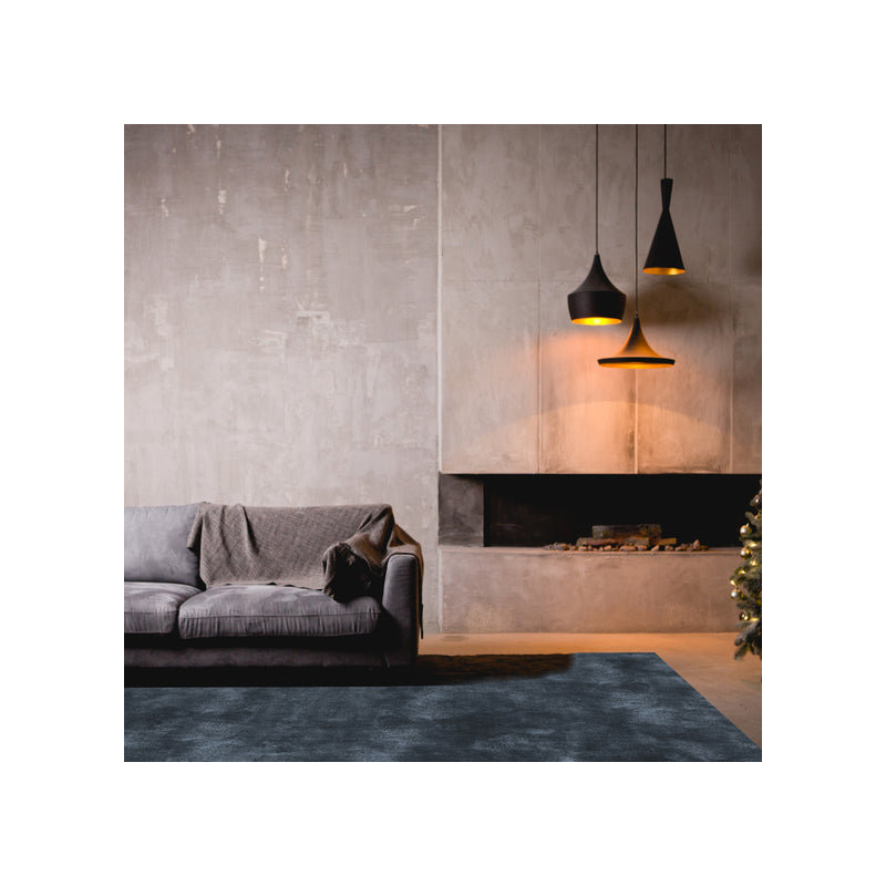 Pallas Hand-loomed 9'10" x 13'1" Area Rug in Petrol, Rectangle 5'3" x 7'6", Petrol