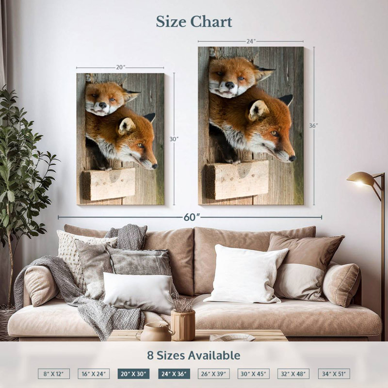 Brampt Sleepy Red Fox, 36" H x 24" W