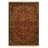 Hand-Knotted High-Quality Red and Black Area Rug