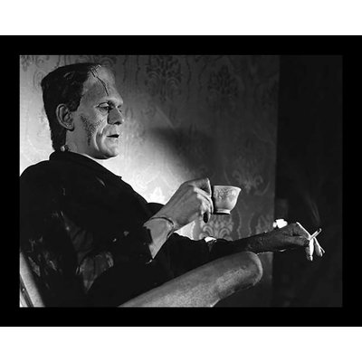 Reproduction de photo sur papier, « even Monsters have a break-Boris Karloff »