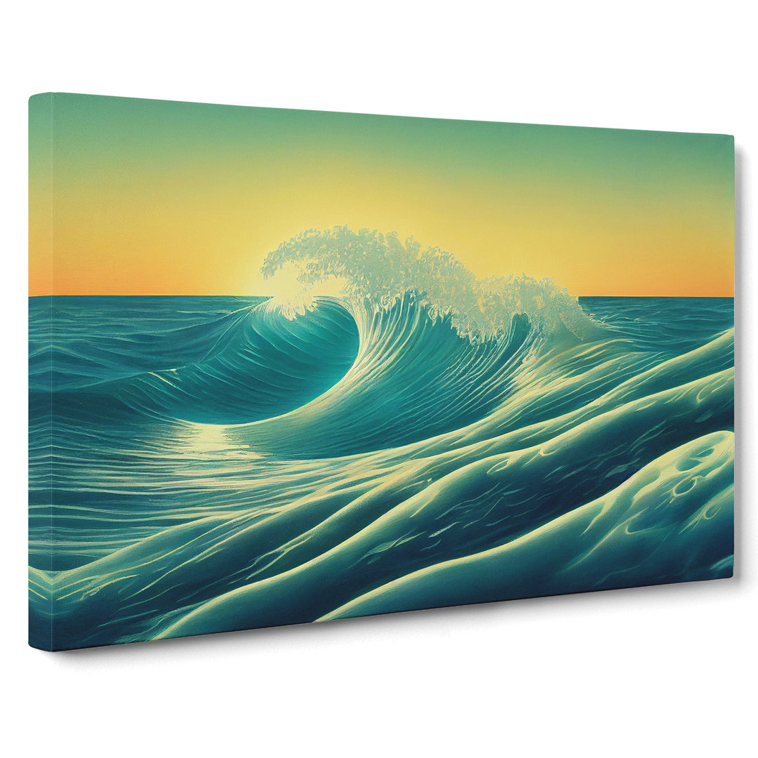 Ocean Wave Sunrise Vol.4 - Wrapped Canvas
