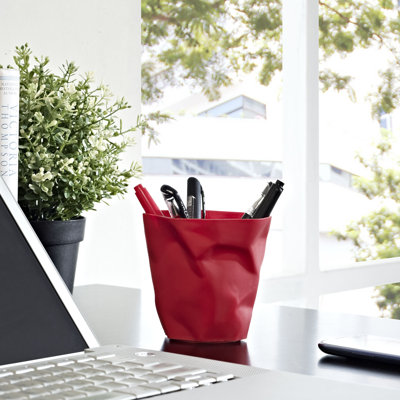 Modway Lava' Crumpled Paper Modern Pencil Holder