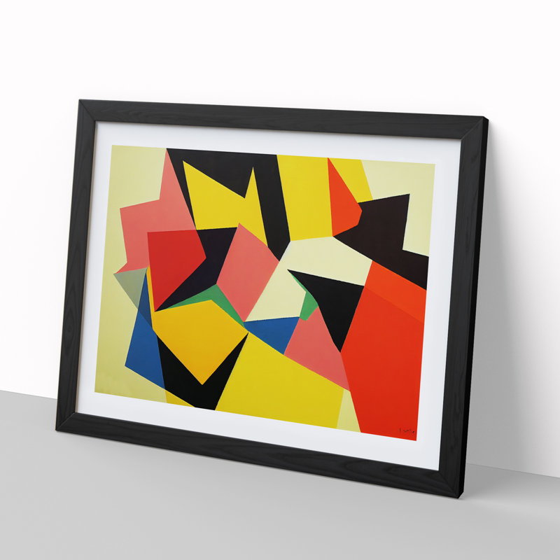 Magnificent Modern Abstract - Single Picture Frame Print, Black, 46cm H x 64cm W x 2cm D