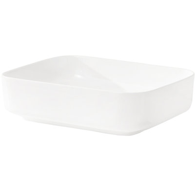 20X15 Inch Ceramic Rectangular Bathroom Sink In White - Stylish Modern Design, Stain , Above Counter Installation For Different Places Vessel Contemporary Easy Countertop