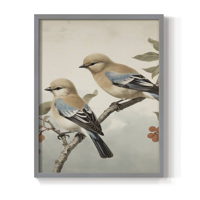 Vintage Animal Print VIII Framed Print - Solid Wood, Grey, 15" H x 12" W