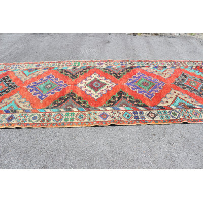 Turkish Runner Rug With Vintage Anatolian Design For Home Decor