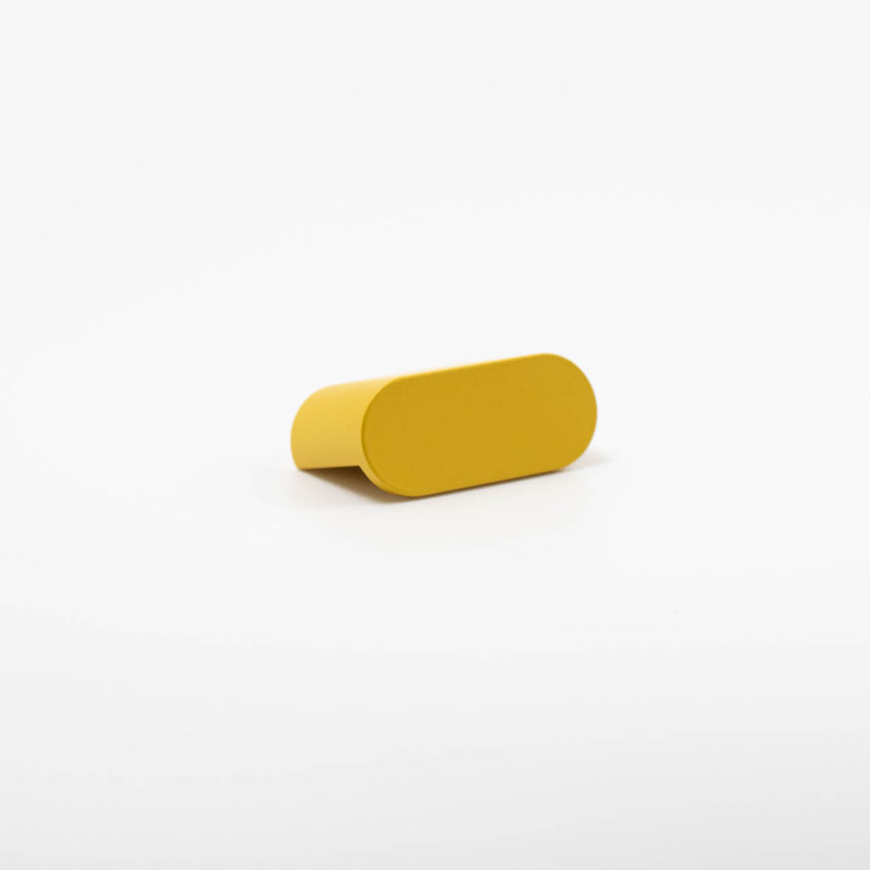 Poignée de meuble ovale moderne Mid-Century ROUS - Poignée de tiroir en aluminium, tournesol (jaune), 1 unité 