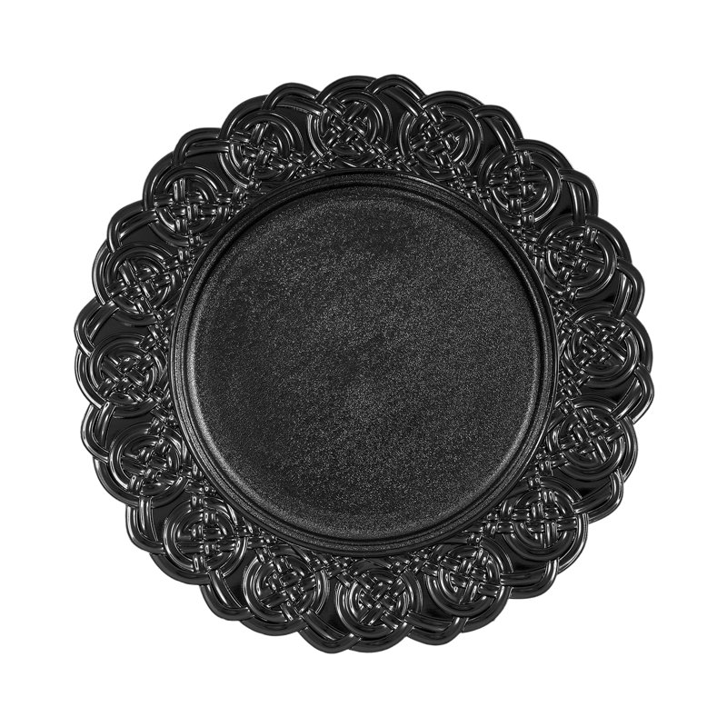 Assiettes de présentation rondes de 13 po, Noir