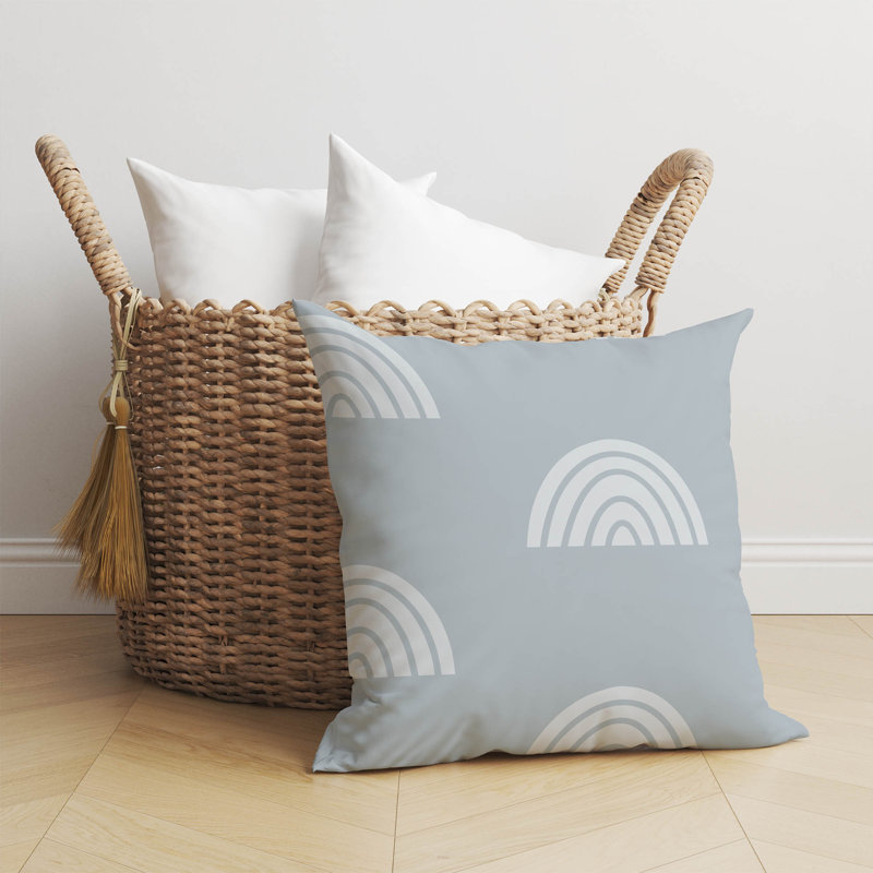 Coussin Plain Bows Match, Bleu ardoise, H 20 po x l 20 po