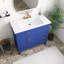 Meuble-lavabo moderne en panneau de fibres à densité moyenne avec lavabo en céramique, portes à fermeture douce, 4 tiroirs de rangement, conception élégante pour les petites salles de bain-38259949