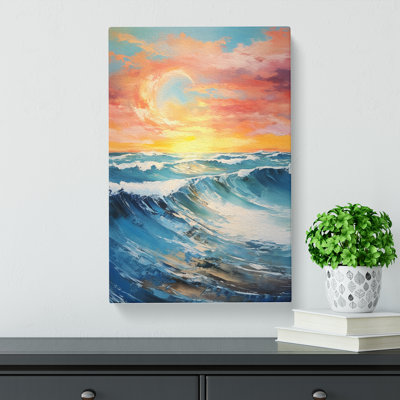 Seascape Tachisme Art - Wrapped Canvas