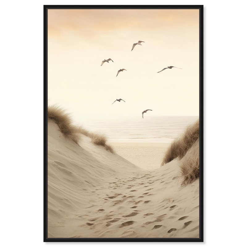«A Beach with Dunes» par Art Remedy, Cadre noir, 16" H x 11" W
