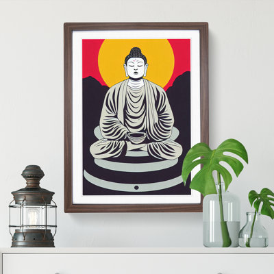 Buddha By Setting Sun - Single Picture Frame Print