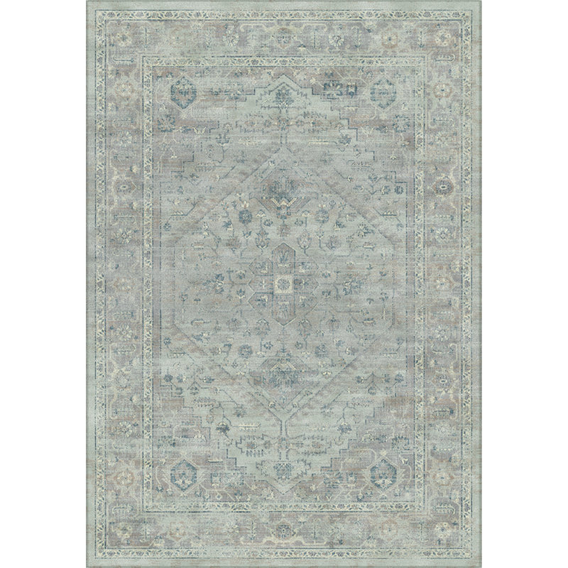 Tapis oriental bleu clair Evanoff, Rectangle 5 pi 3 po x 7 pi 6 po