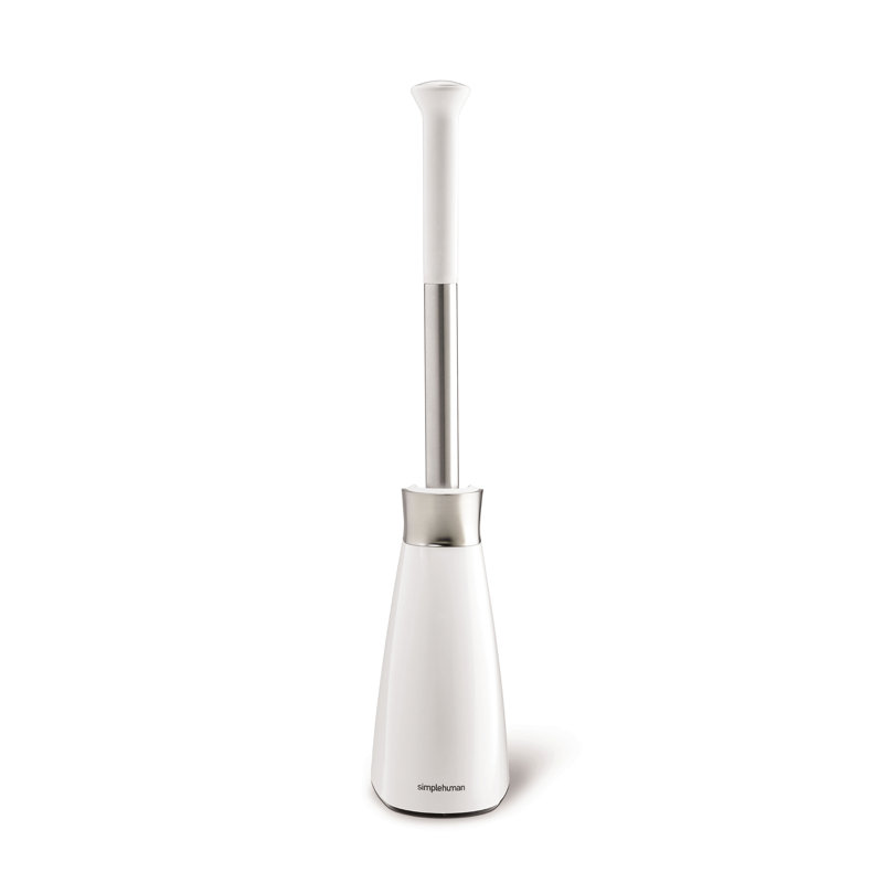 Simplehuman Toilet Brush, Stainless Steel, White