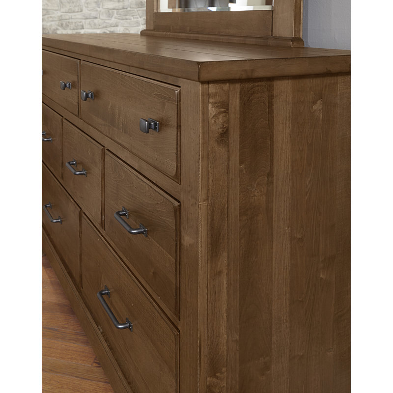 Commode double en bois massif Karina, Ambre