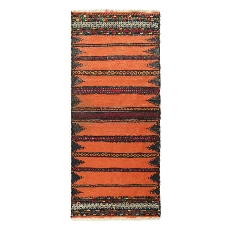 One-of-a-Kind 2'3" X 5'3" 1950s Wool Area Rug