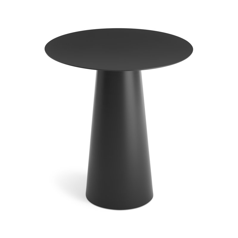 Circula Round Metal Dining Table, Bar (40" Height), Oblivion, 36" W x 36" L