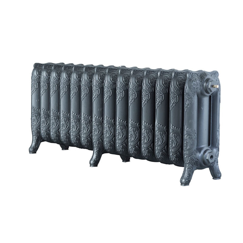 Aahil Horizontal Radiator, Cast Grey, 470mm H x 1126mm W x 251mm D
