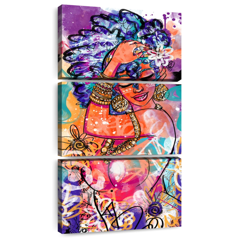 Fleurs d'Afrique, H 27 po x l 12 po