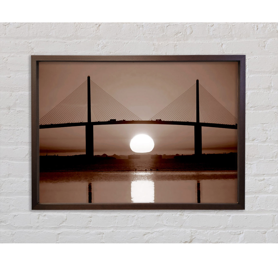 Distant Bridge Sundown Chocolate - Druck