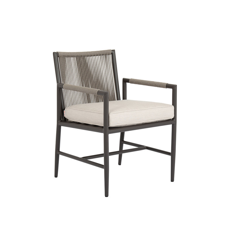 Pietra Outdoor Dining Armchair, Echo Ash Sunbrella®