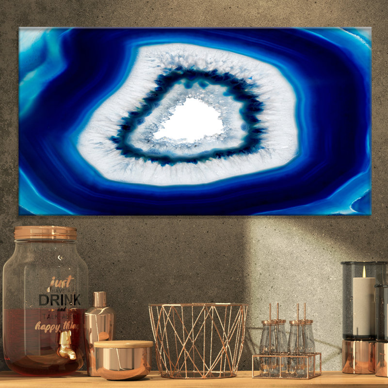 «Slice of Blue Agate Crystal», reproduction d'impression, H 20 po x l 20 po x P 1 po, Toile tendue