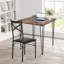 Ensemble de table de salle à manger pour 2, ensemble de table de cuisine 3 pièces avec 2 chaises rembourrées, ensemble de table de cuisine carrée pour petit espace, appartement, salle à manger, brun rétro