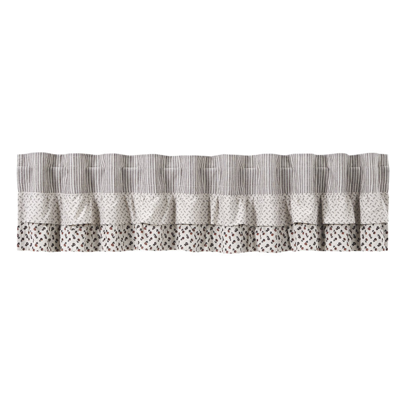 Cantonnière en coton taupe clair Bahari, H 16 po x l 90 po